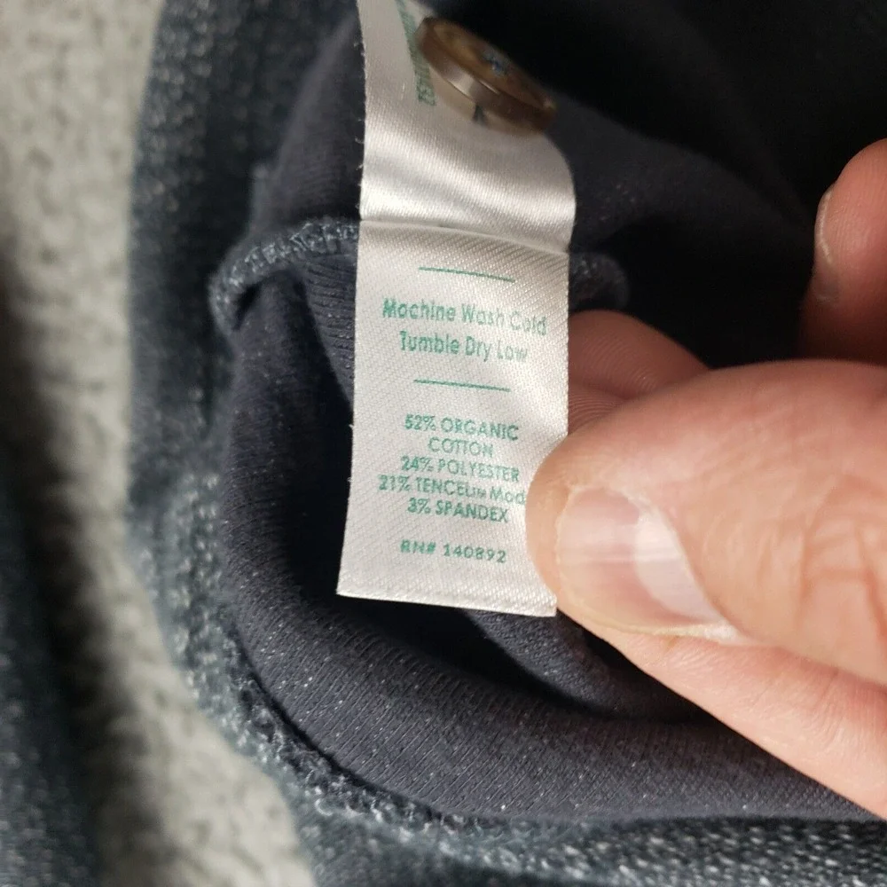 Marine Layer Sweater Mens Large Gray Blue Henley Clayton‎ Textured Mock Neck